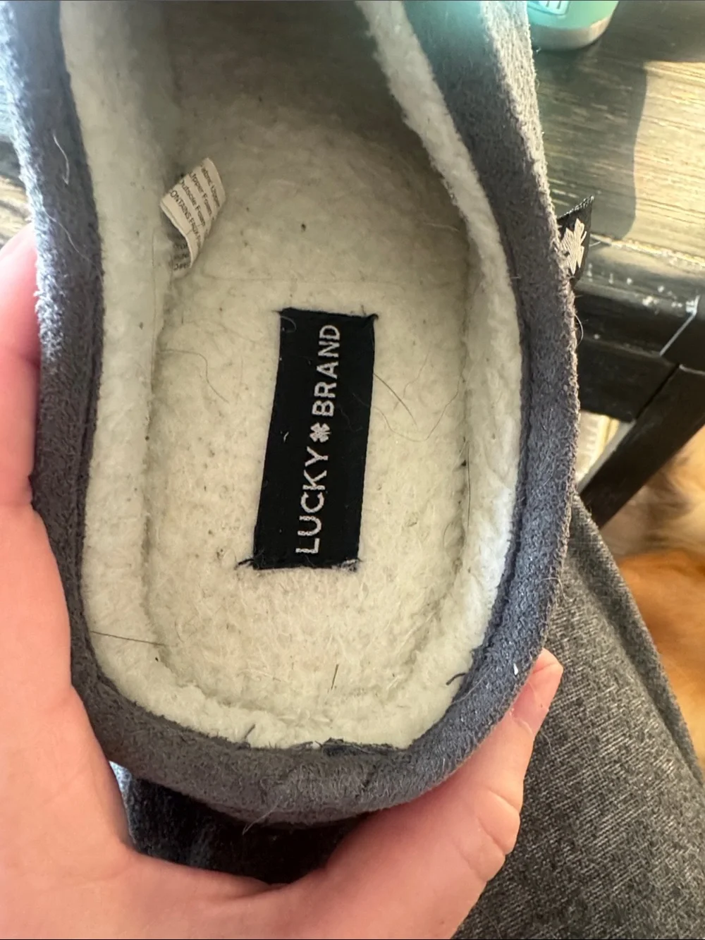 Boys Lucky Brand Gray Cozy Fleece-Lined Slip-On Slippers